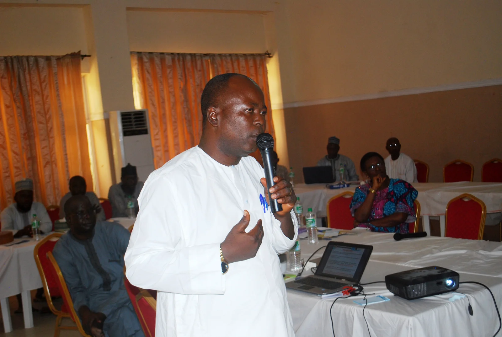 Presenter and APRNet Secretary Dr C E Nzeh presenting his paper at the event